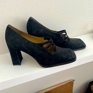 Block Heel Square Toe Shoes